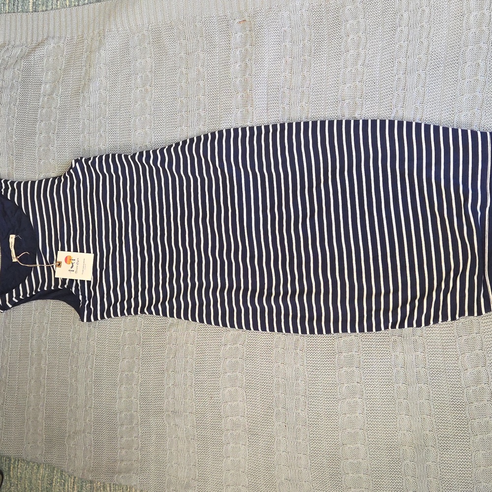 Marine Layer Navy Striped Midi Tank Dress X-Small XS New With Tags